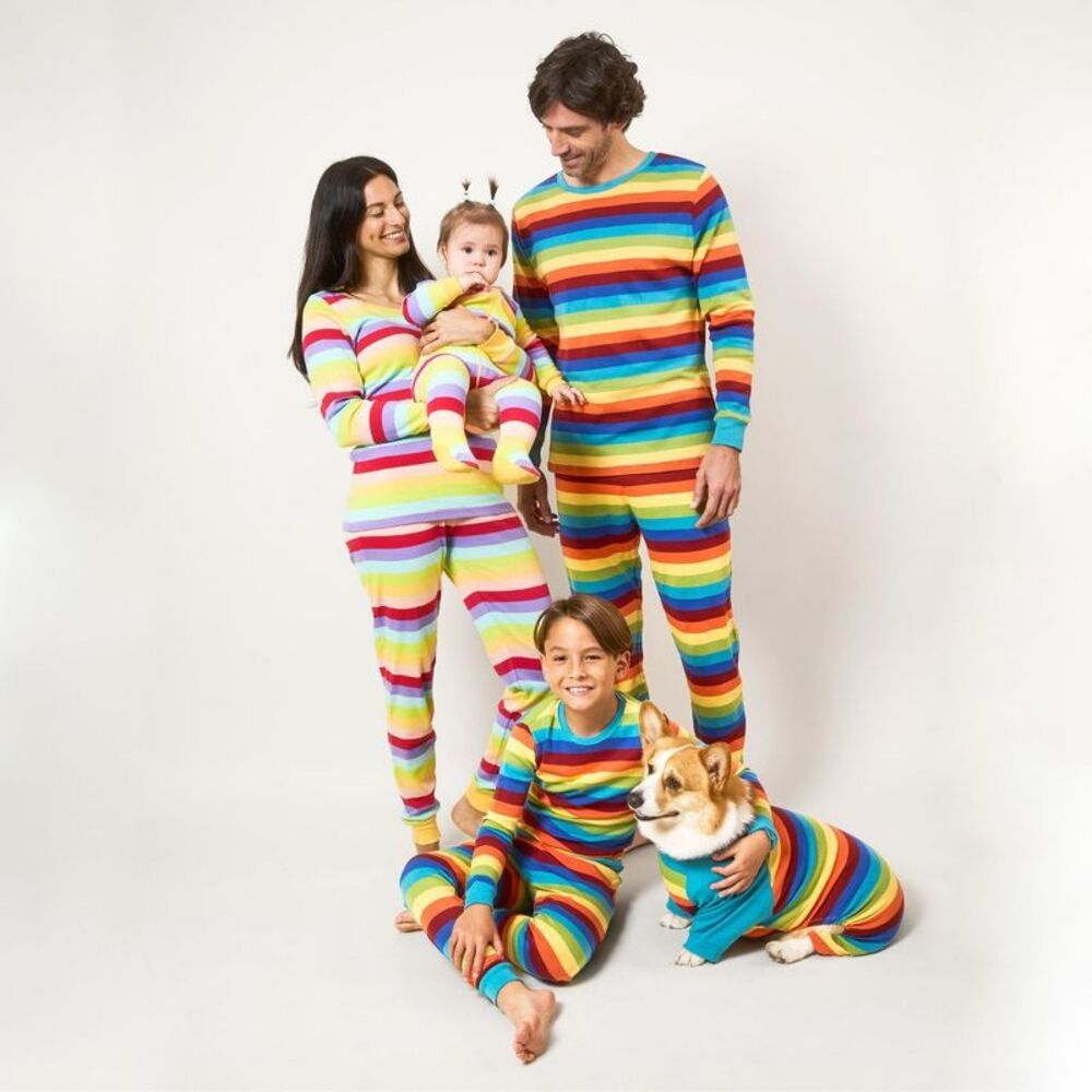 Leveret Two Piece Cotton Pajamas Striped Colorful Girls 12